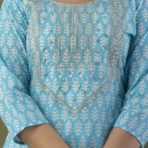 Printed Sequence Kurta Set