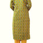 Mustard Cotton Kurta Set With Dupatta