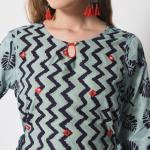 Naira Pattern Cotton Kurta Set