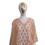 Printed Cotton Kurta Set with mulmul dupata Style ID
